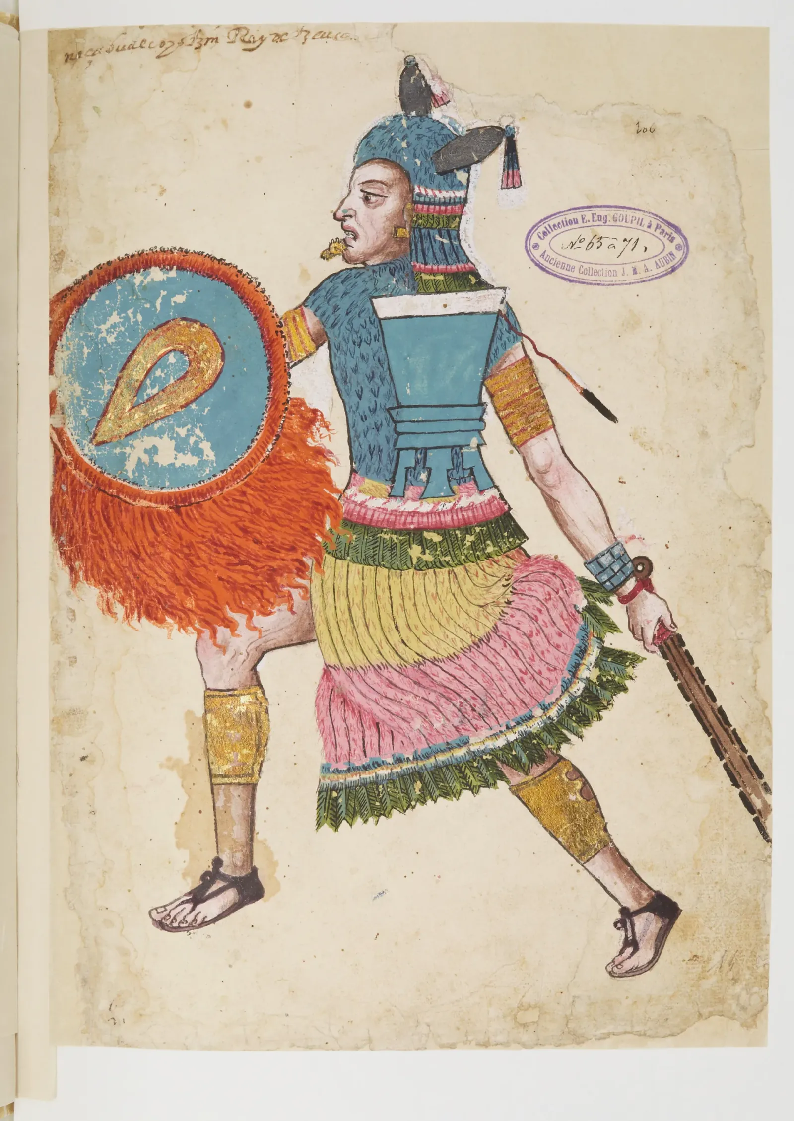 Nezahualcoyotl, labelled "Neçahualcoyotzin Rey de Tezcuco", Codex Ixtlilxochitl folio 106r
